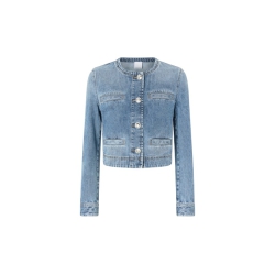 Giacca corta in denim con...